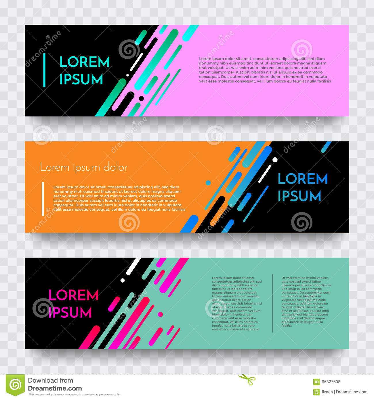 Web Banners Set For Vector Digital Website Background With Regard To Website Banner Design Templates