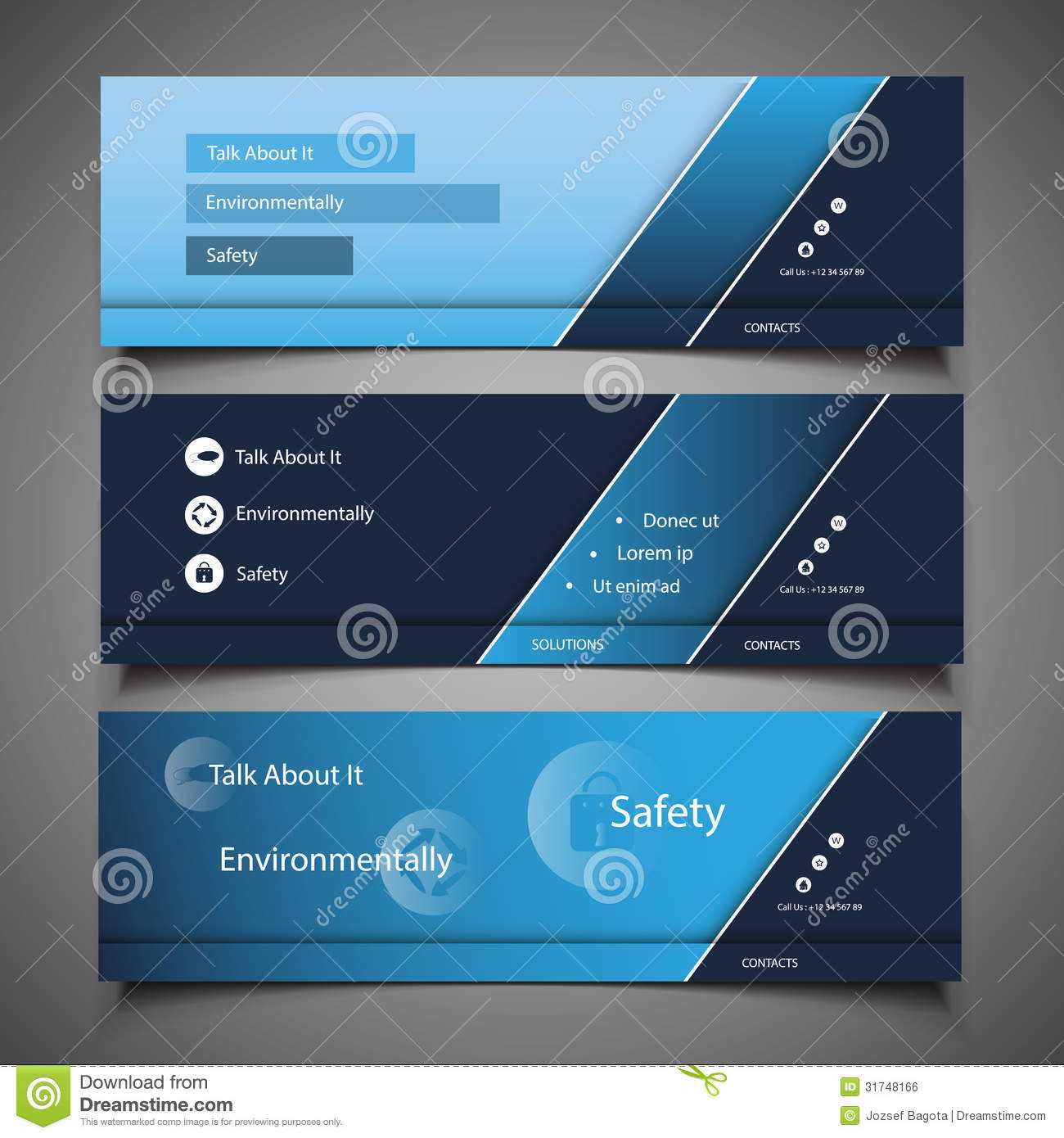 Web Design Elements – Header Designs Stock Vector Inside Free Website Banner Templates Download