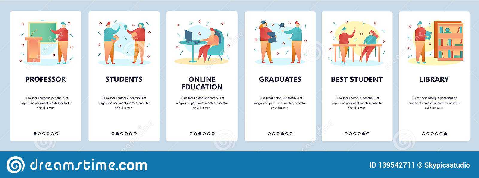 Web Site Onboarding Screens. College Education And For College Banner Template