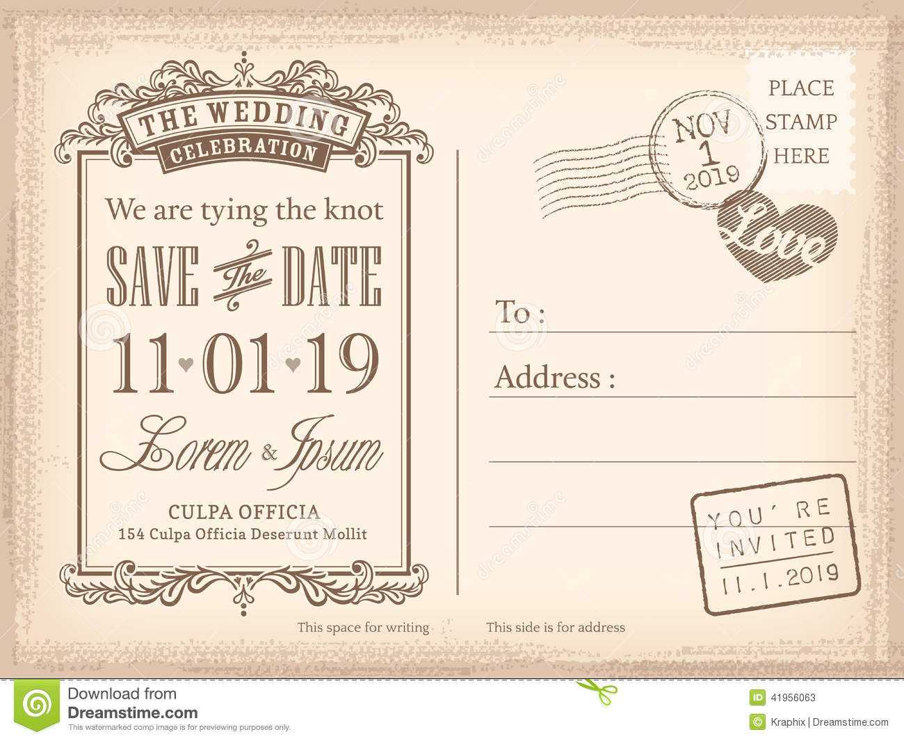 Wedding Invitation Postcard Templates – Dalep.midnightpig.co In Save The Date Templates Word