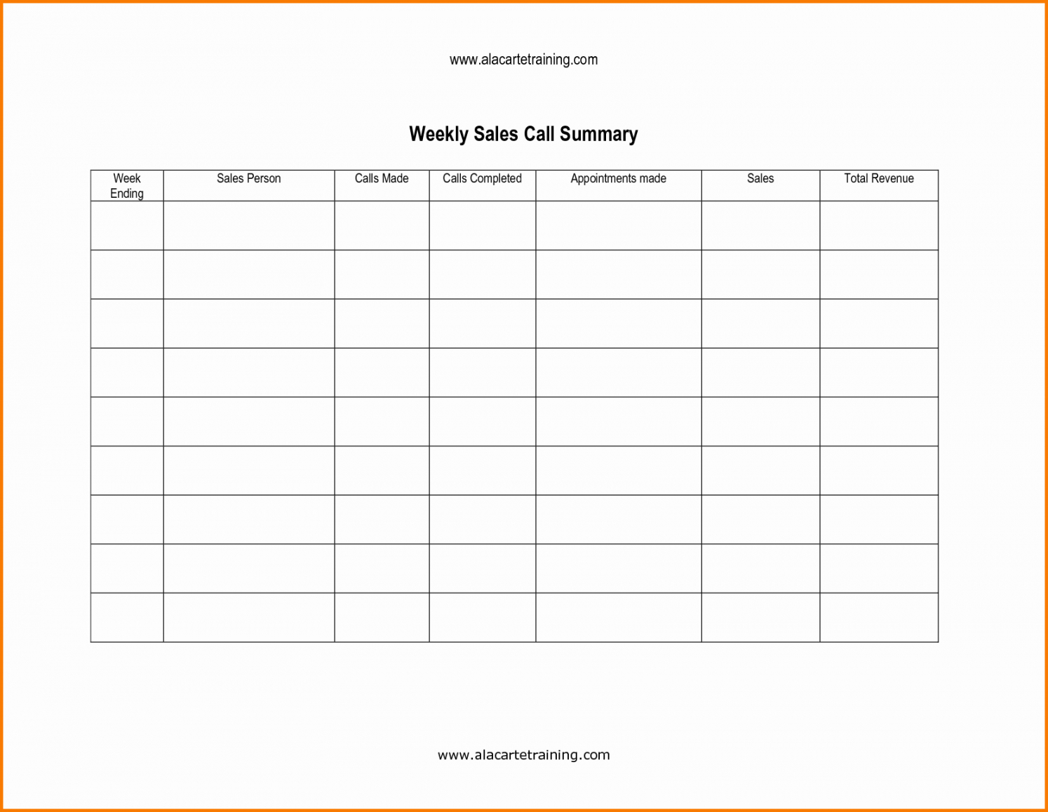 Weekly Call Report Template Pertaining To Sales Call Report Template