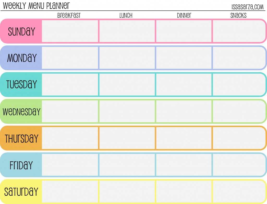 Weekly Meal Plan Template Excel - Calep.midnightpig.co With Regard To Meal Plan Template Word