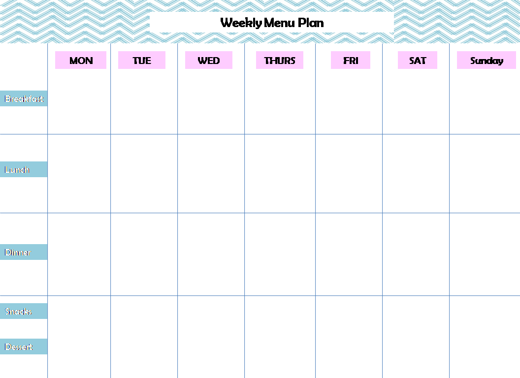 Weekly Menu Planning Printable – Pursuit Of Functional Home With Weekly Meal Planner Template Word