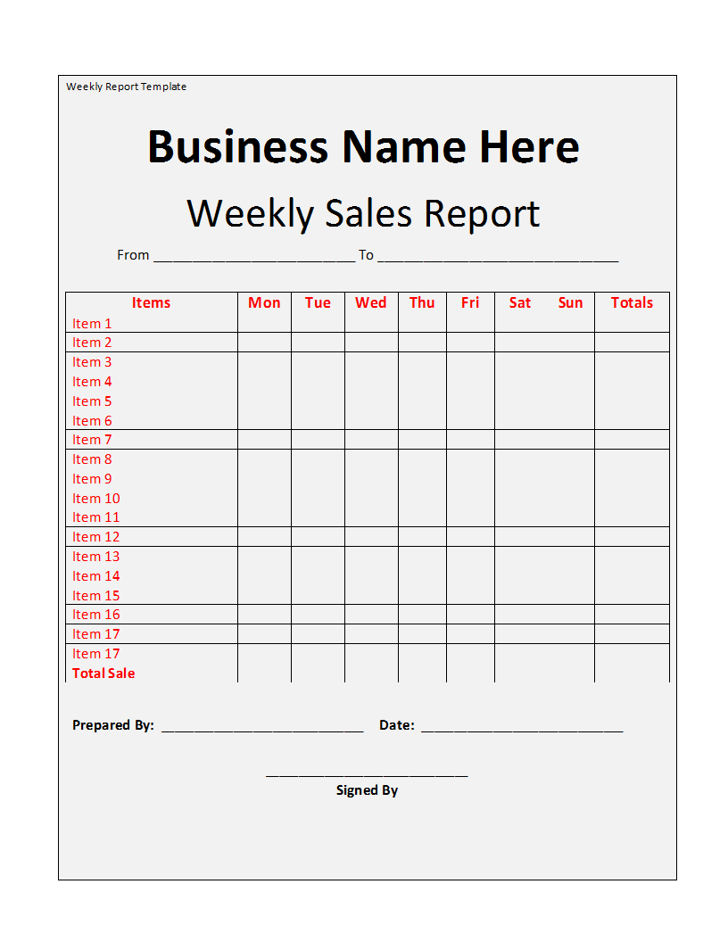 Weekly Report Template Inside Marketing Weekly Report Template