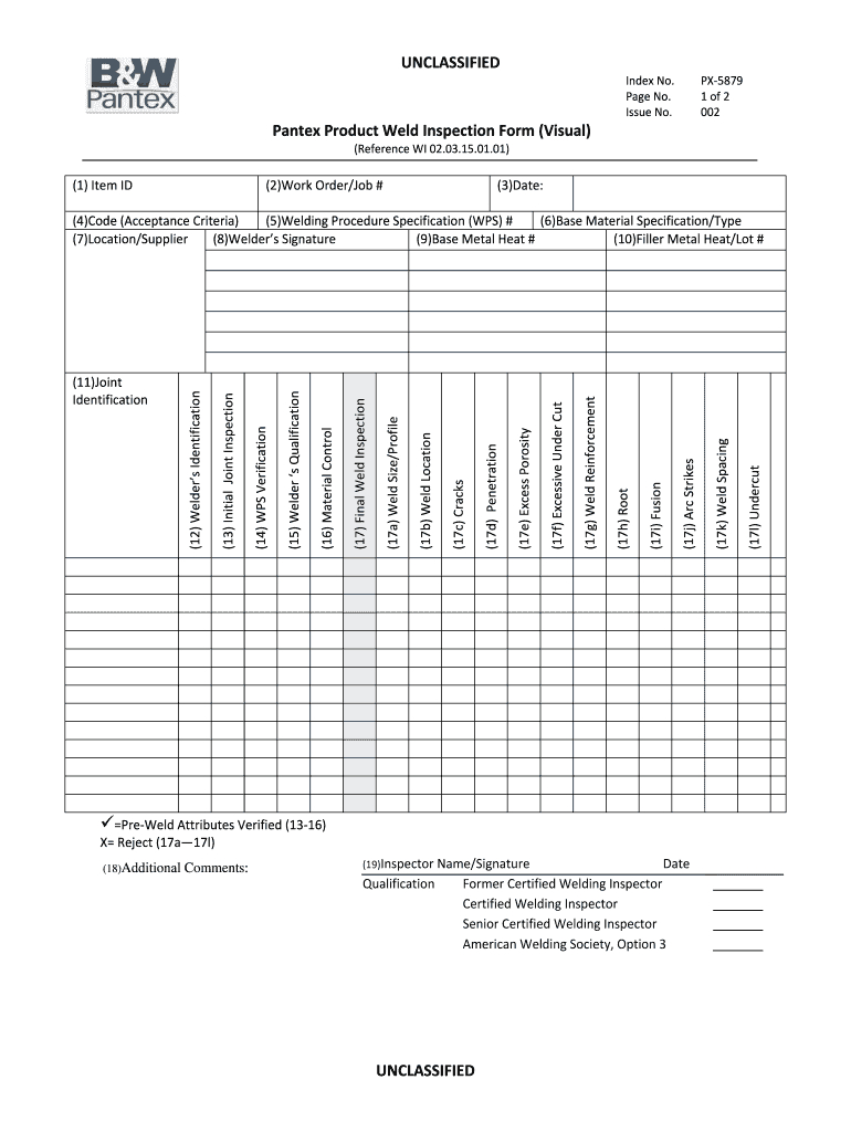 Weld Visual Inspection Checklist – Fill Out And Sign Printable Pdf Template  | Signnow Intended For Welding Inspection Report Template