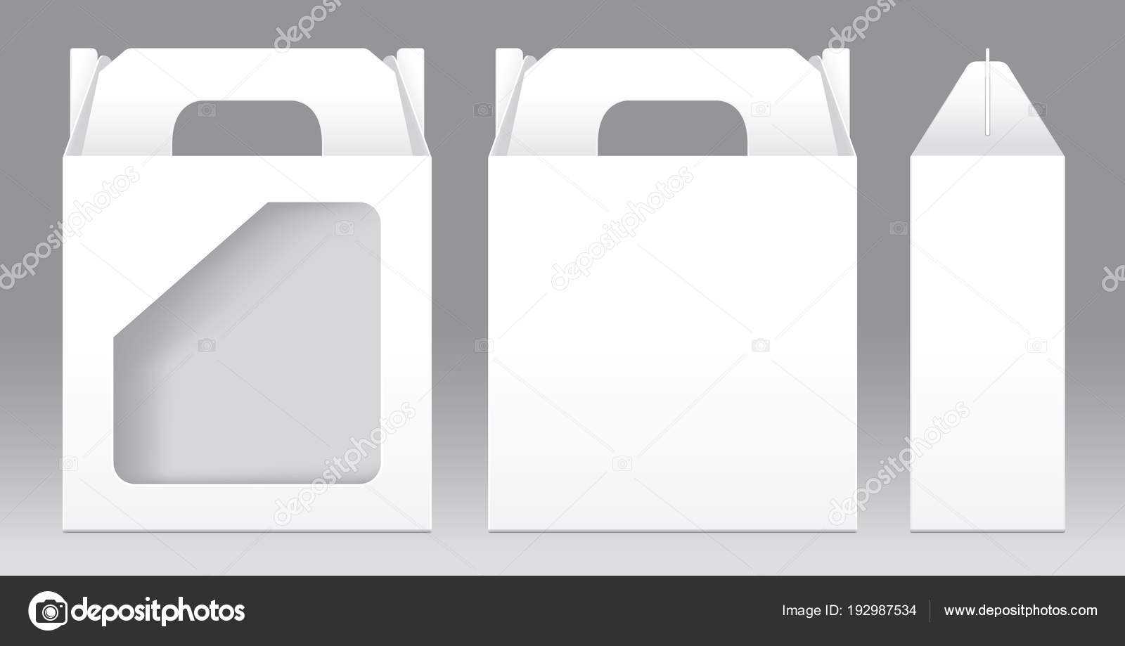 Window Box Packaging Template | Box White Window Shape Cut With Blank Packaging Templates
