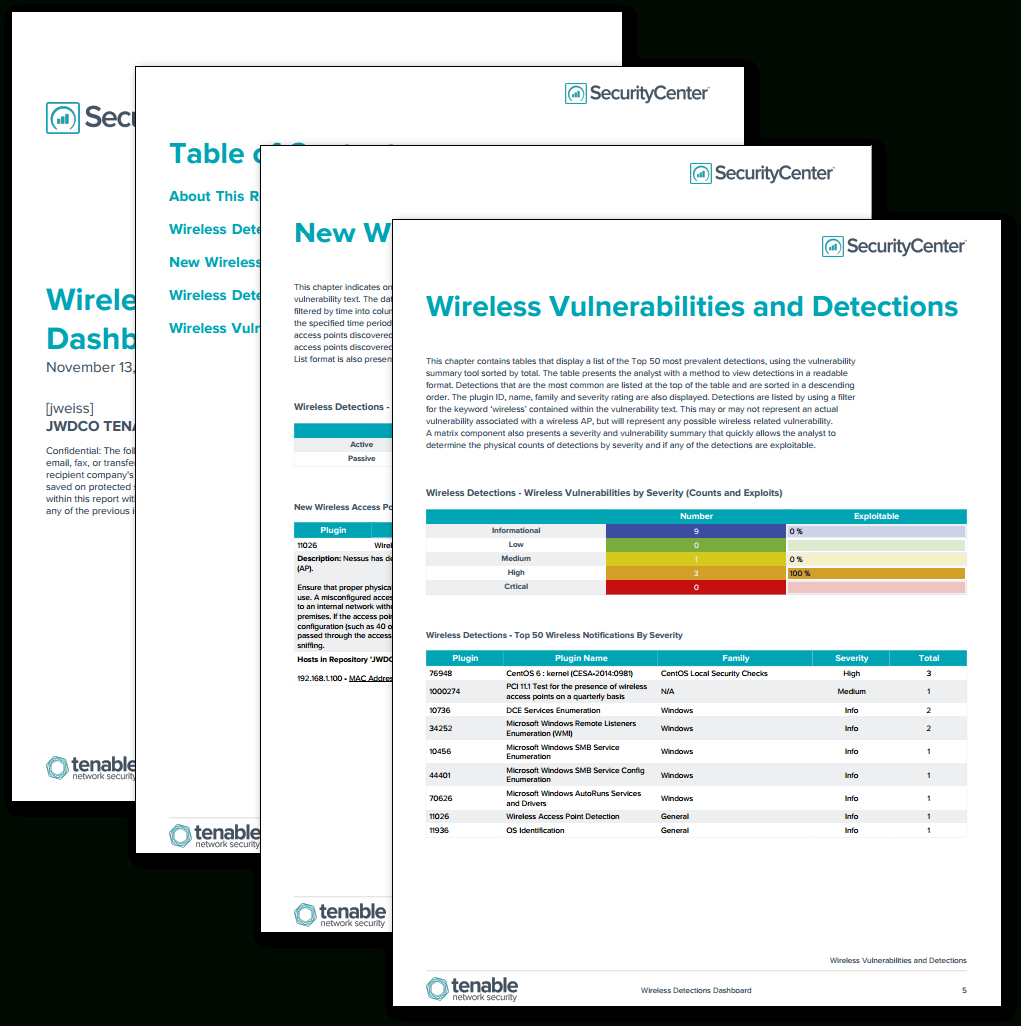 Wireless Detections Report – Sc Report Template | Tenable® Within Nessus Report Templates