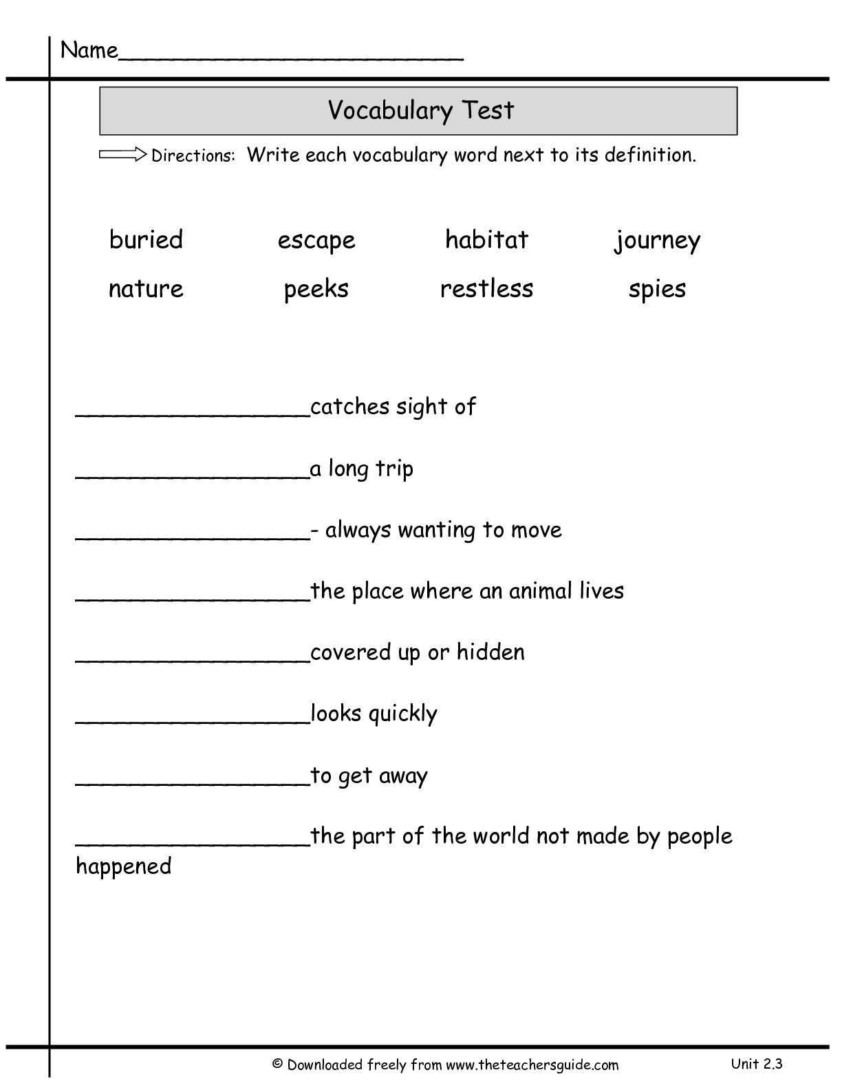 Wonders Second Grade Unit Two Week Three Printouts In Vocabulary Words Worksheet Template