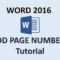 Word 2016 – Page Numbers – How To Add Number In Header On Microsoft And Put  Pages On 2017 2018 & 365 With Regard To How To Create A Book Template In Word