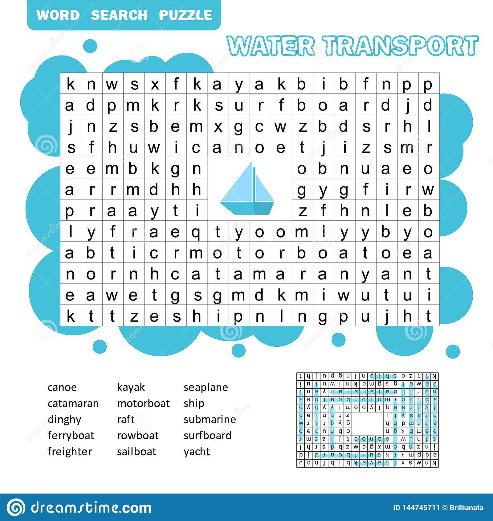 Word Puzzle Template With Water Transportation Illustration Regarding Word Sleuth Template