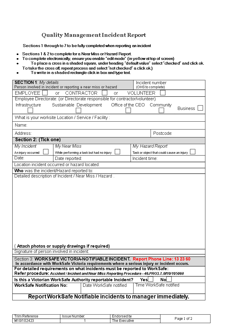 Worksafe Incident Report Template – Calep.midnightpig.co Pertaining To Hazard Incident Report Form Template