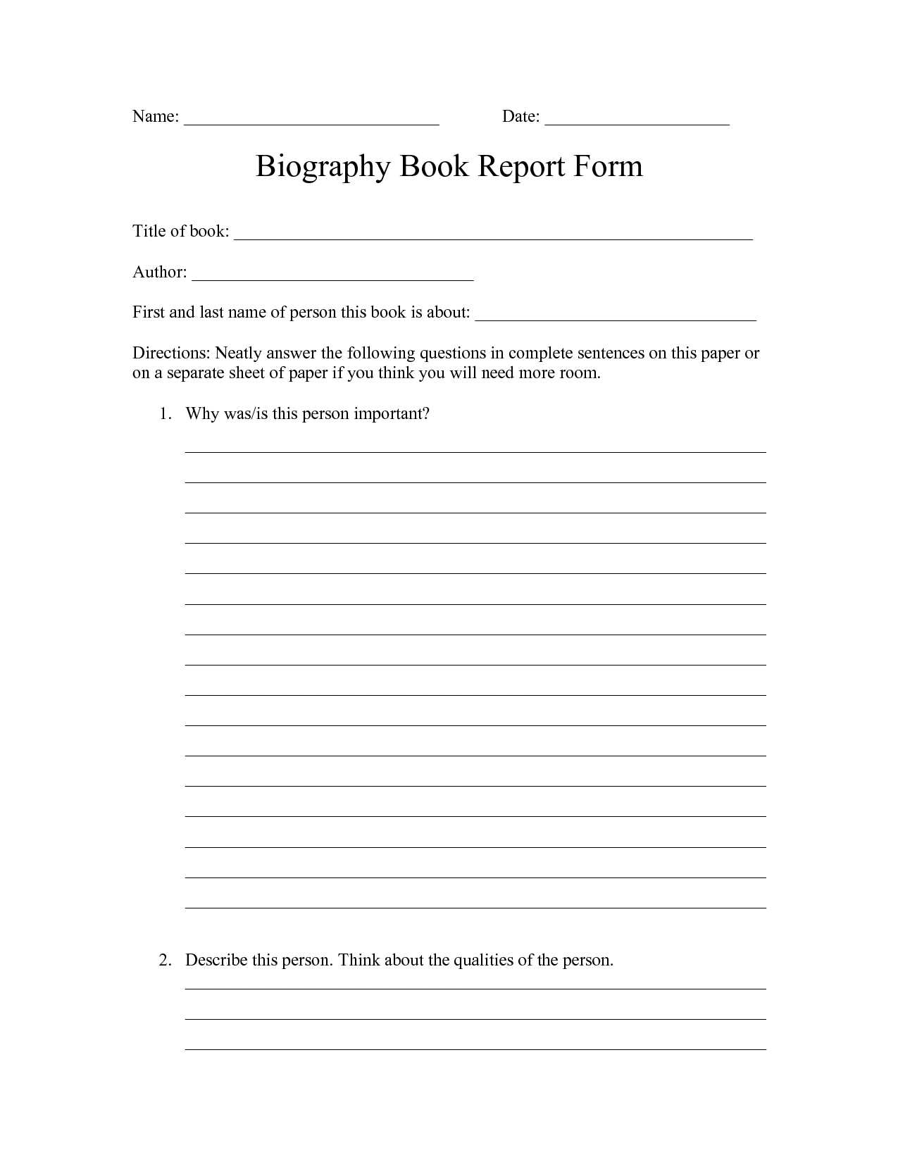 Worksheet Book Report | Printable Worksheets And Activities Intended For Biography Book Report Template