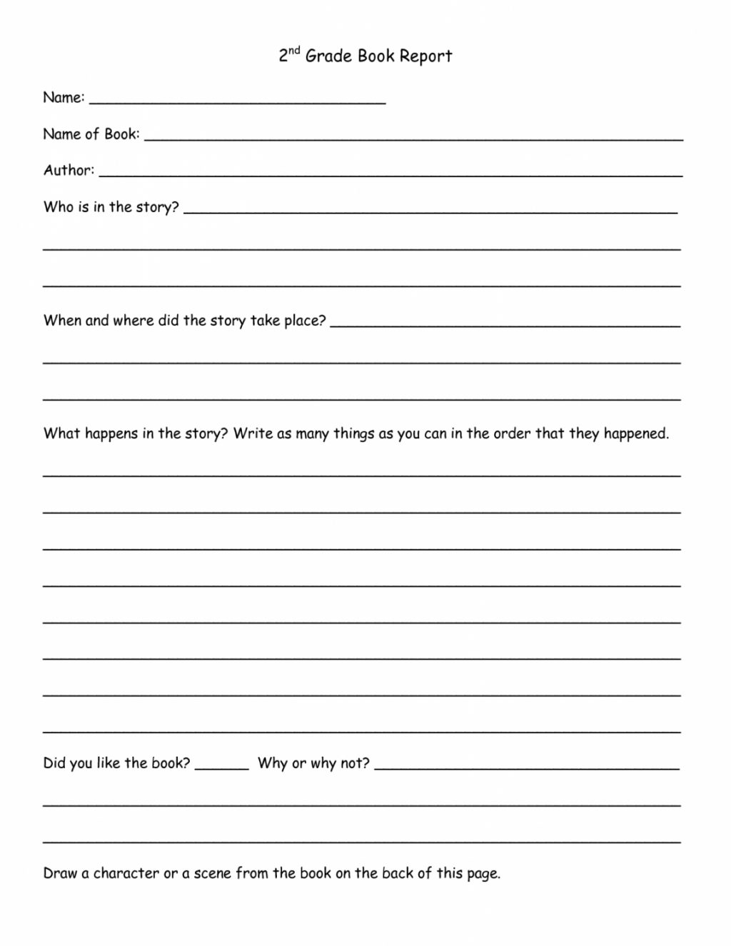 Worksheet Ideas ~ Book Report Template 1St Grade Kola Intended For Book Report Template 2Nd Grade