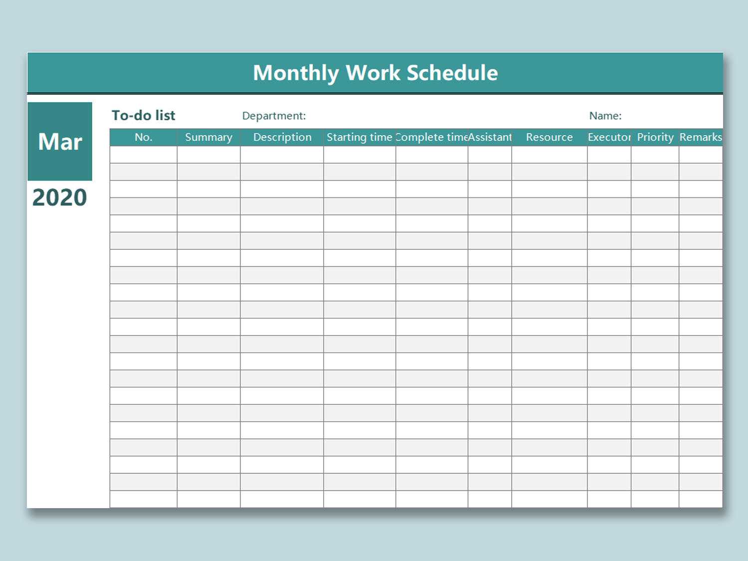 Wps Template – Free Download Writer, Presentation With Regard To Blank Monthly Work Schedule Template