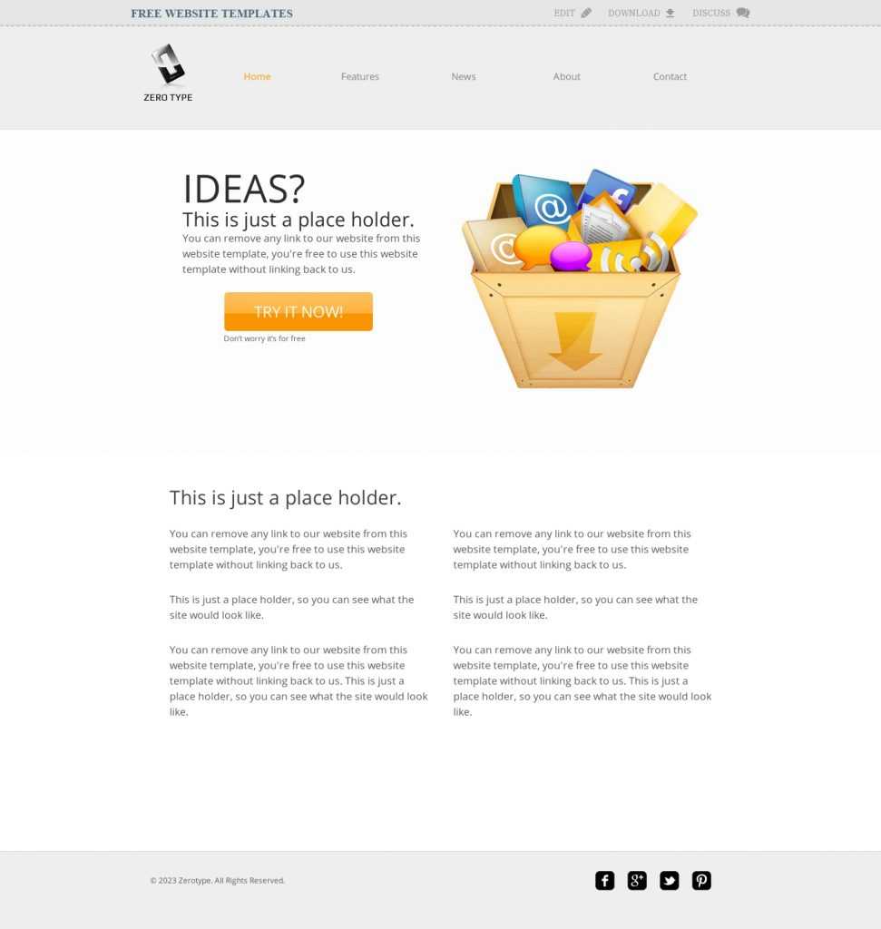 Zerotype A Blank Canvas Template - Web Template » All Free Within Blank Food Web Template